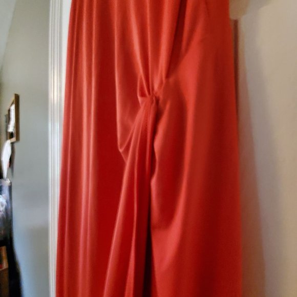 Women's Soprano Coral Cocktail Dress-High/Low, SILKY soft! Layered - Picture 10 of 14